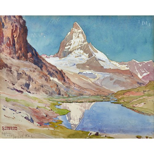 The Matterhorn as seen from Riffelsee, Zermatt, Switzerland